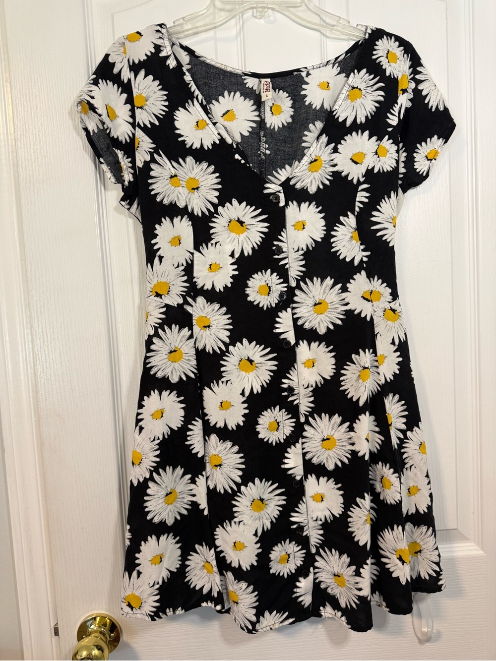Mudd Black Daisy Print Mini Dress Large